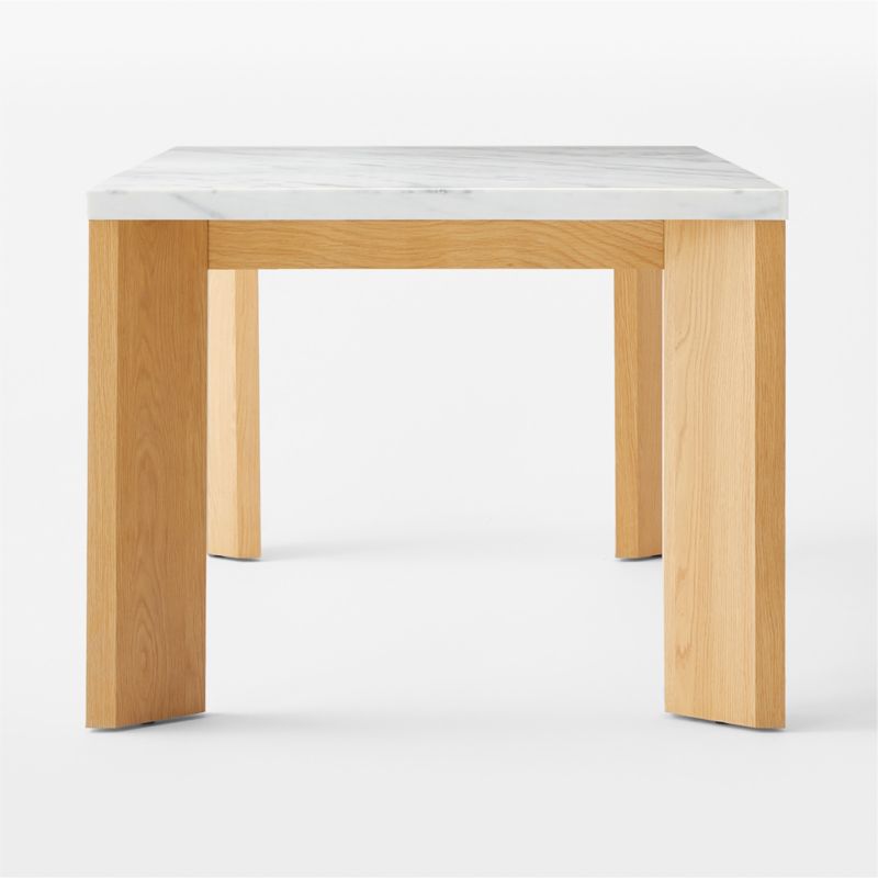 Sydney Rectangular Carrara Marble Dining Table with White Oak Legs 72'' - image 6 of 9