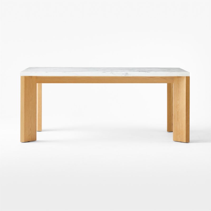 Sydney Rectangular Carrara Marble Dining Table with White Oak Legs 72'' - image 4 of 9