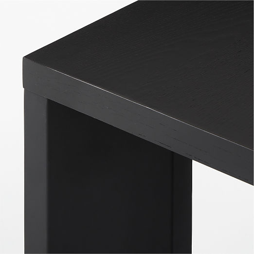 Sydney 72'' Rectangular Ebonized Oak Dining Table with Black Steel Legs