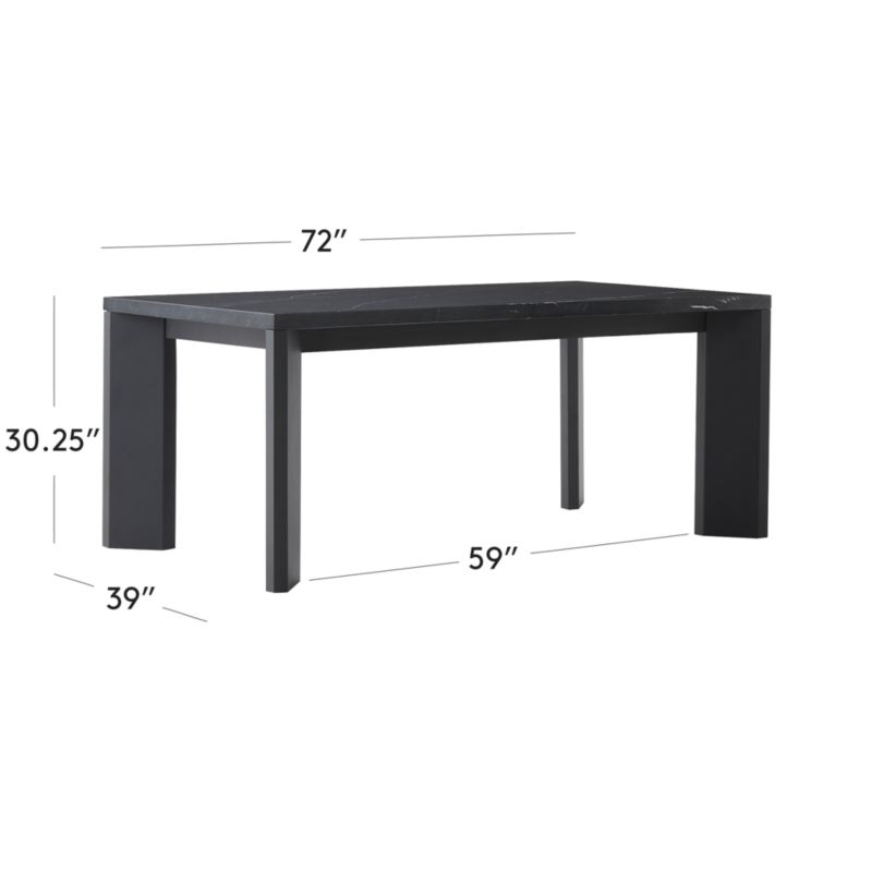 View Sydney Rectangular Black Marble Dining Table with Black Steel Legs 72'' - image 3 of 10