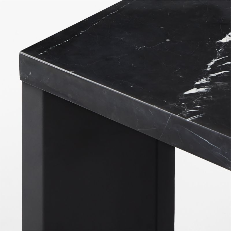 Sydney Rectangular Black Marble Dining Table with Black Steel Legs 72'' - image 8 of 10