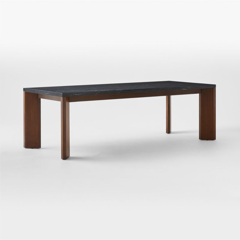 Sydney Rectangular Black Marble Dining Table with Walnut Legs 95.5'' - image 5 of 9