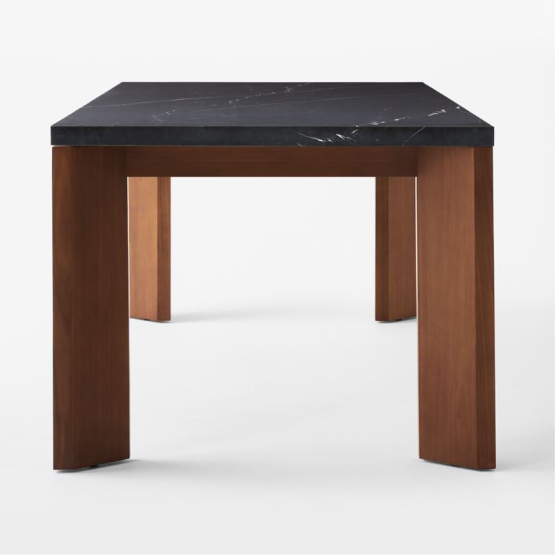 Sydney Rectangular Black Marble Dining Table with Walnut Legs 95.5'' - image 6 of 9