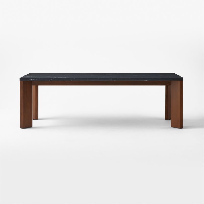 Sydney Rectangular Black Marble Dining Table with Walnut Legs 95.5'' - image 4 of 9