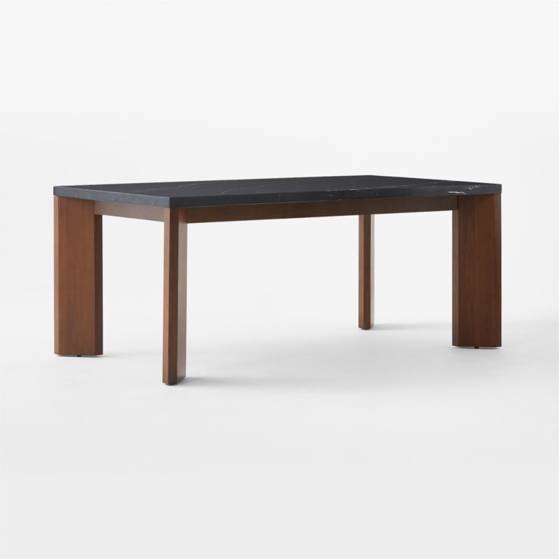 Sydney Rectangular Black Marble Dining Table with Walnut Legs 72'' - image 5 of 9