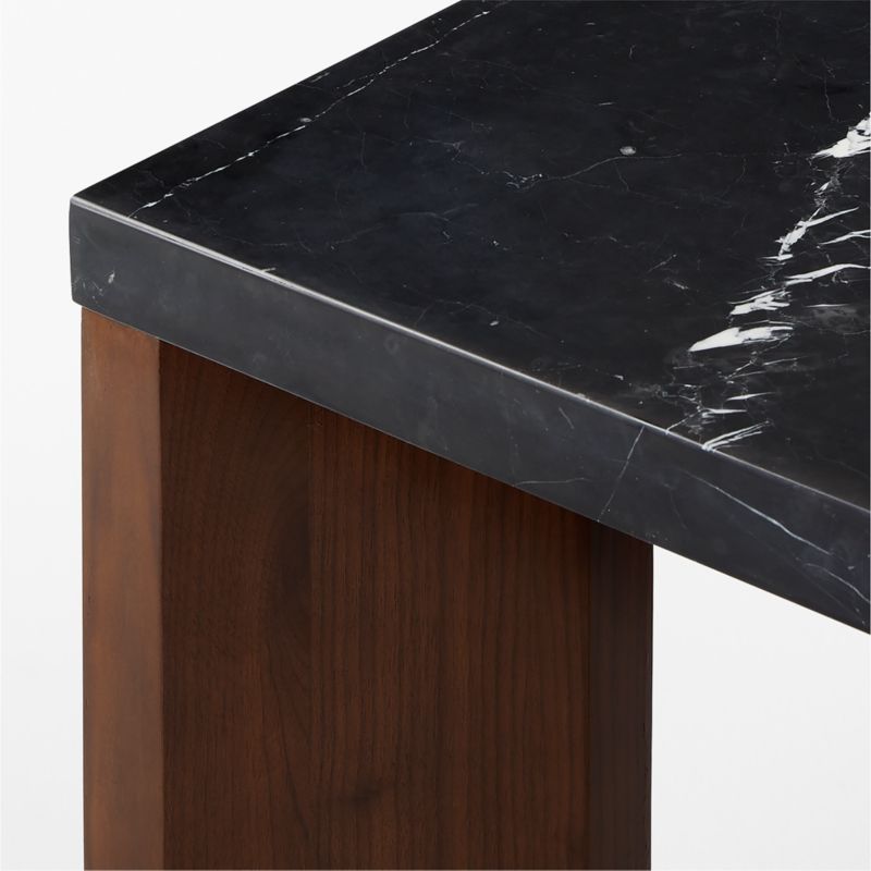 Sydney Rectangular Black Marble Dining Table with Walnut Legs 72'' - image 7 of 9