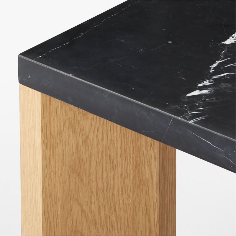 Sydney Rectangular Black Marble Dining Table with White Oak Legs 72'' - image 7 of 9