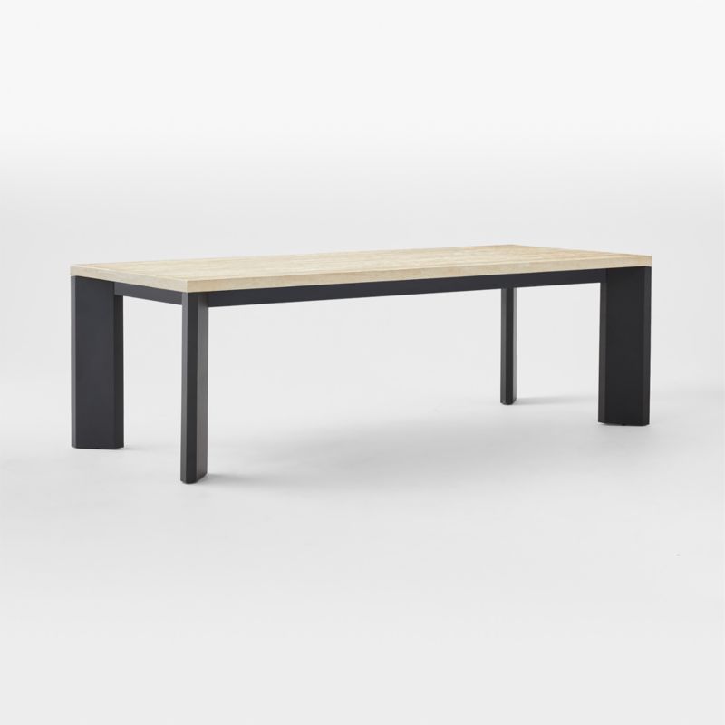 Sydney Rectangular Travertine Dining Table with Black Steel Legs 95.5'' - image 5 of 9