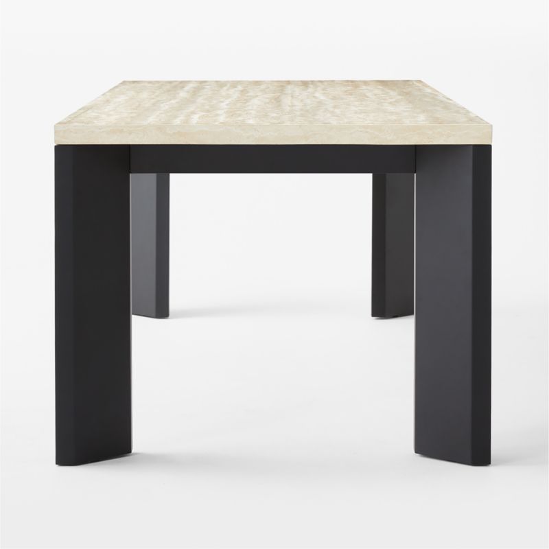 Sydney Rectangular Travertine Dining Table with Black Steel Legs 95.5'' - image 6 of 9