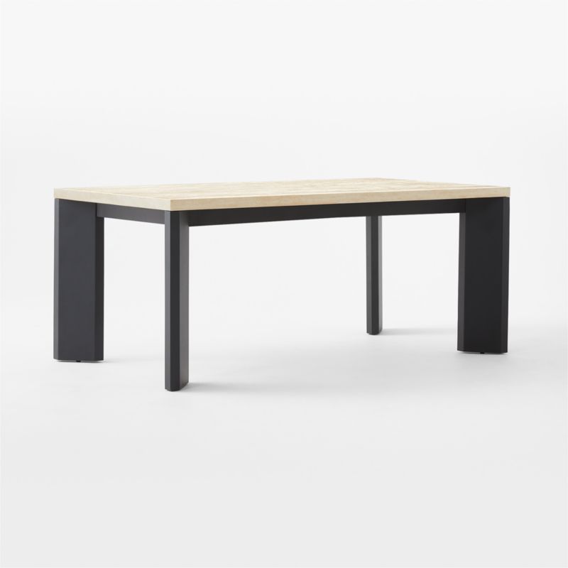 Sydney Rectangular Travertine Dining Table with Black Steel Legs 72'' - image 5 of 9