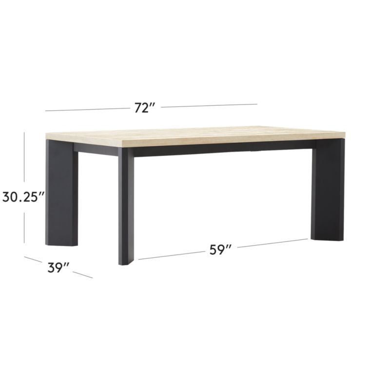 View Sydney Rectangular Travertine Dining Table with Black Steel Legs 72'' - image 3 of 9