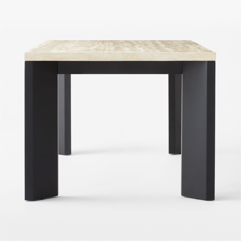 Sydney Rectangular Travertine Dining Table with Black Steel Legs 72'' - image 6 of 9