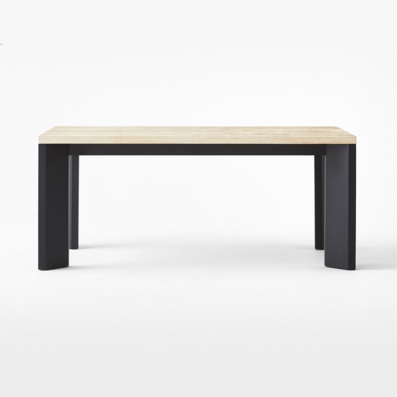 Sydney Rectangular Travertine Dining Table with Black Steel Legs 72'' - image 4 of 9