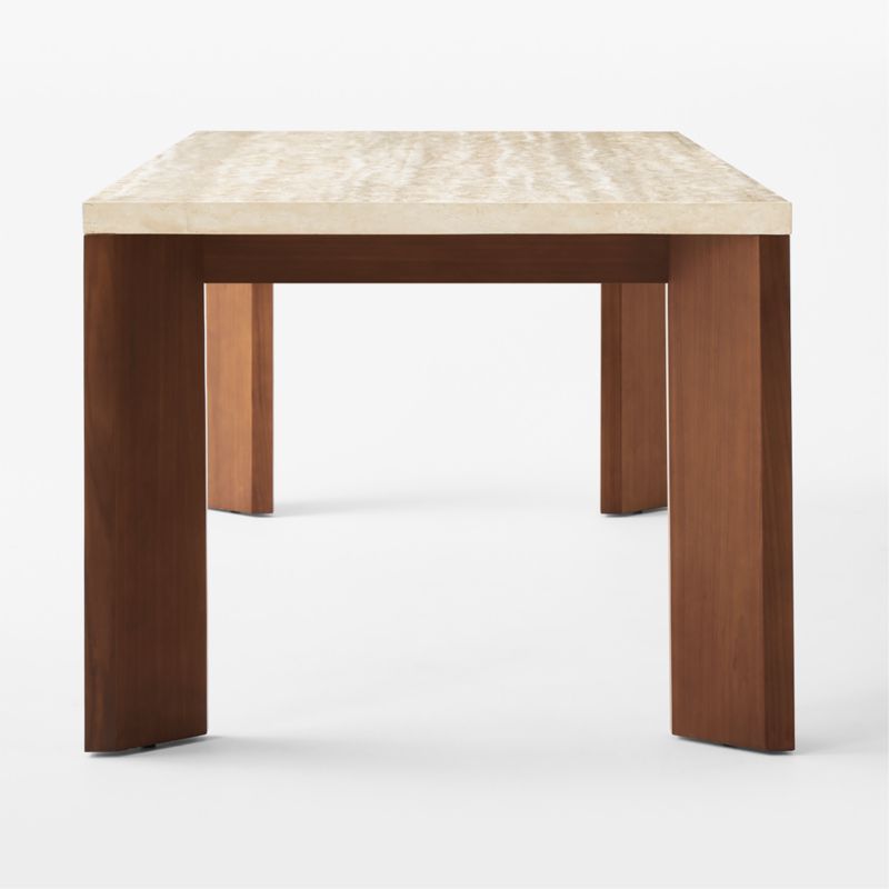 Sydney 95" Rectangular Travertine Dining Table with Walnut Legs - image 7 of 10