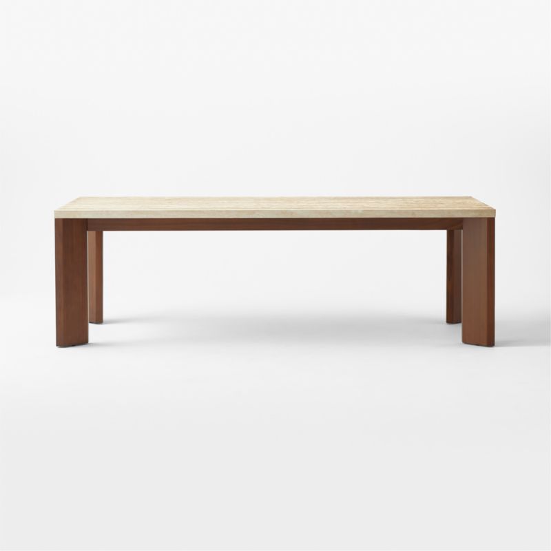 Sydney 95" Rectangular Travertine Dining Table with Walnut Legs - image 5 of 10