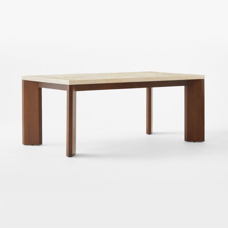 Sydney Rectangular Travetine Dining Table with Walnut Legs 72'' - image 5 of 9