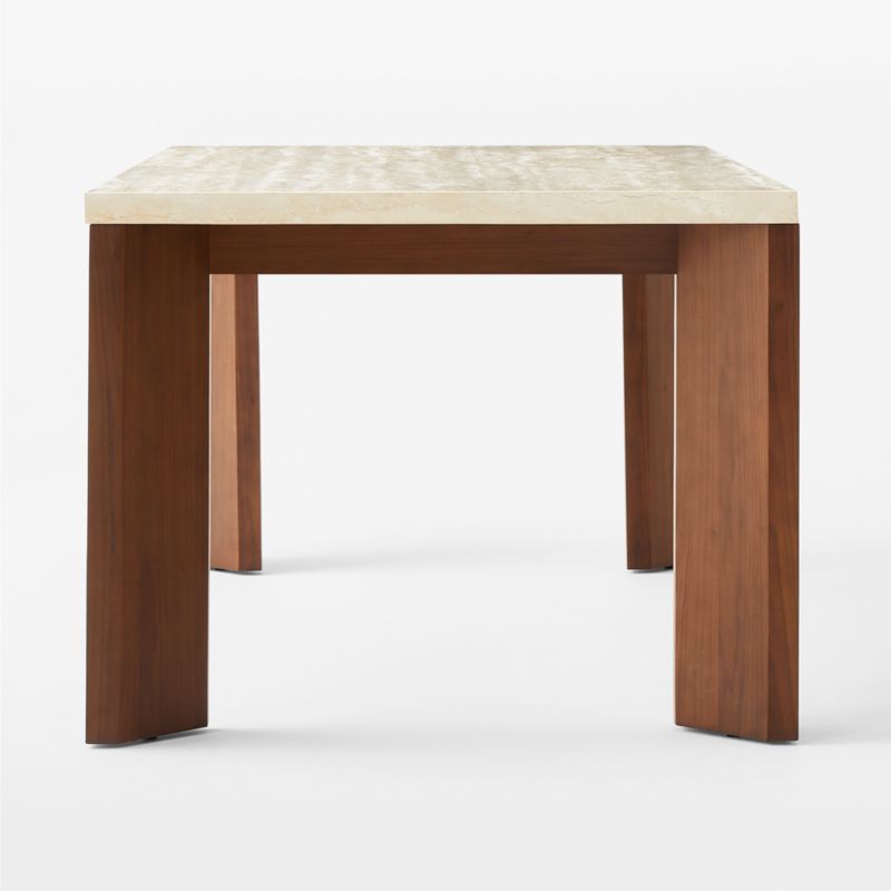 Sydney Rectangular Travetine Dining Table with Walnut Legs 72'' - image 6 of 9