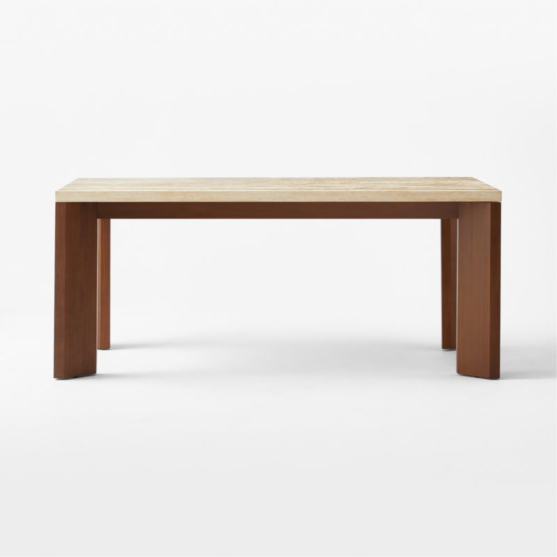 Sydney Rectangular Travetine Dining Table with Walnut Legs 72'' - image 4 of 9