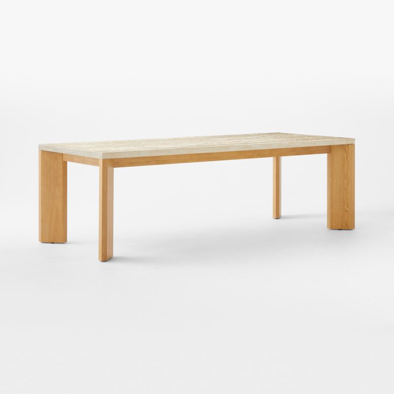 Sydney Rectangular Travertine Dining Table with White Oak Legs 95.5'' - image 7 of 11