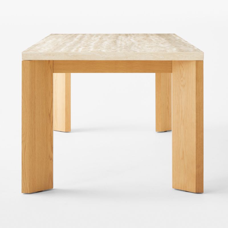 Sydney Rectangular Travertine Dining Table with White Oak Legs 95.5'' - image 8 of 11