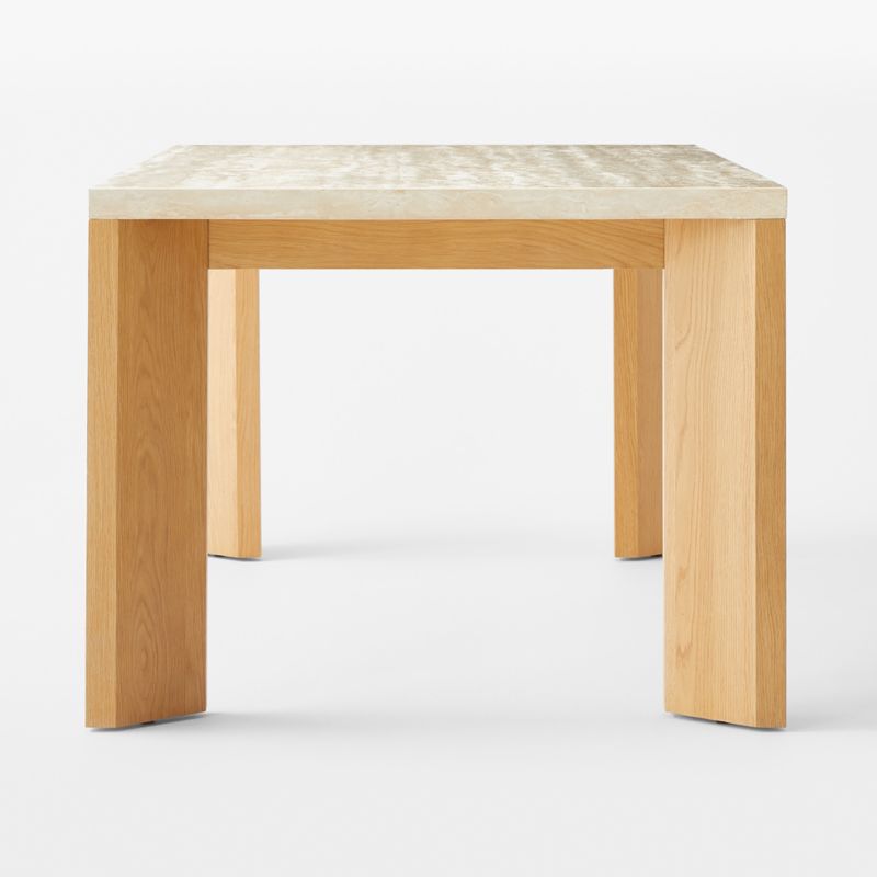 Sydney Rectangular Travertine Dining Table with White Oak Legs 72'' - image 8 of 11