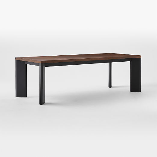 Sydney 95'' Rectangular Walnut Dining Table with Black Steel Legs