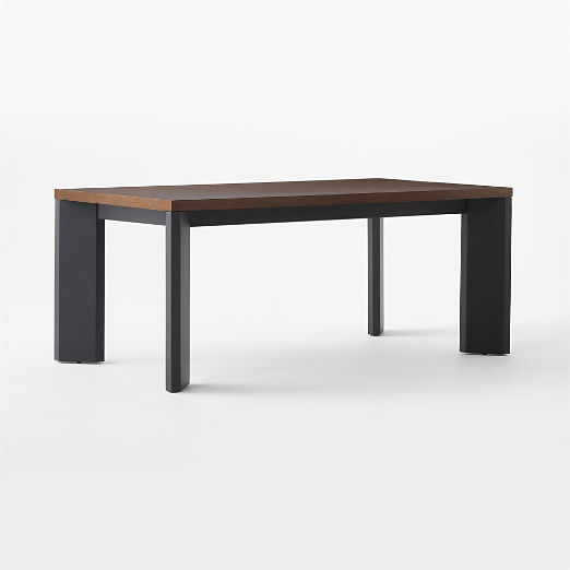 Sydney Rectangular Walnut Dining Table with Black Steel Legs 72''