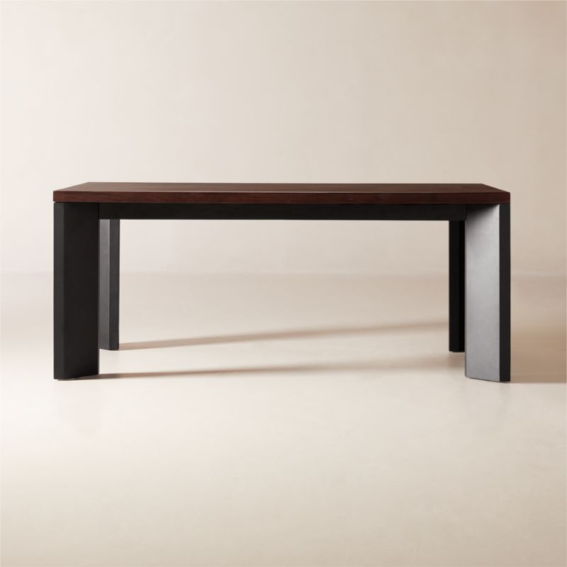 Sydney Rectangular Walnut Dining Table with Black Steel Legs 72'' - image 0 of 8