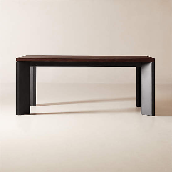 Sydney Rectangular Walnut Dining Table with Black Steel Legs 72''