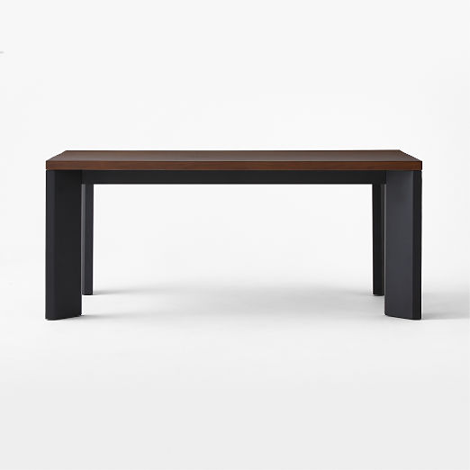 Sydney Rectangular Walnut Dining Table with Black Steel Legs 72''