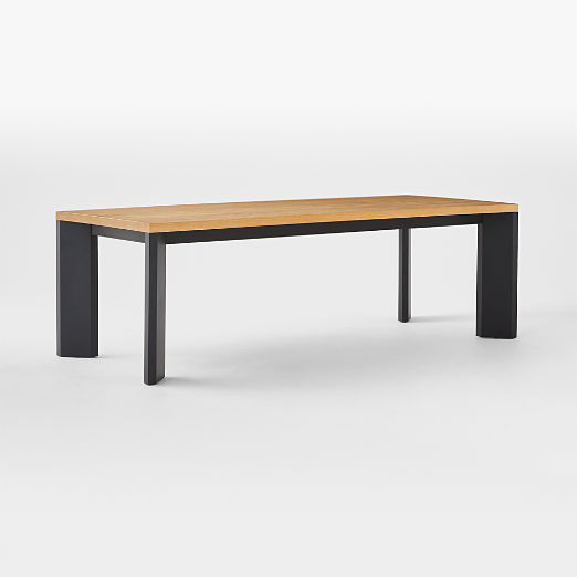 Sydney Rectangular White Oak Dining Table with Black Steel  Legs 95.5''