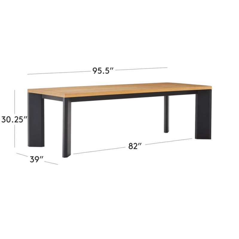 View Sydney Rectangular White Oak Dining Table with Black Steel  Legs 95.5'' - image 3 of 8