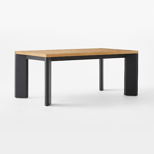 Sydney Rectangular White Oak Dining Table with Black Steel Legs 72''