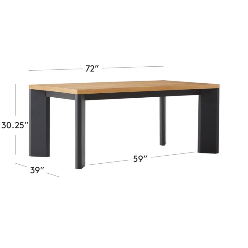 View Sydney Rectangular White Oak Dining Table with Black Steel Legs 72'' - image 3 of 8