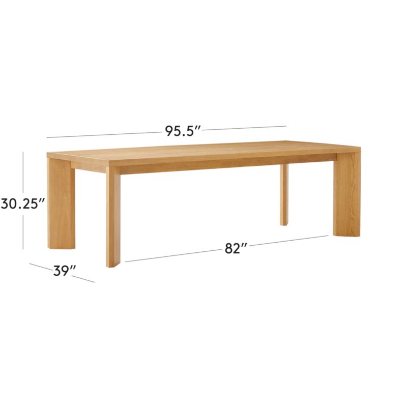 View Sydney Rectangular White Oak Dining Table 95.5'' - image 3 of 8