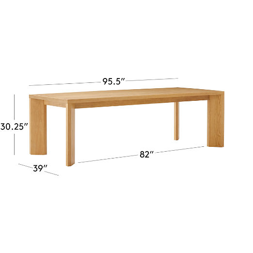 Sydney Rectangular White Oak Dining Table 95.5''