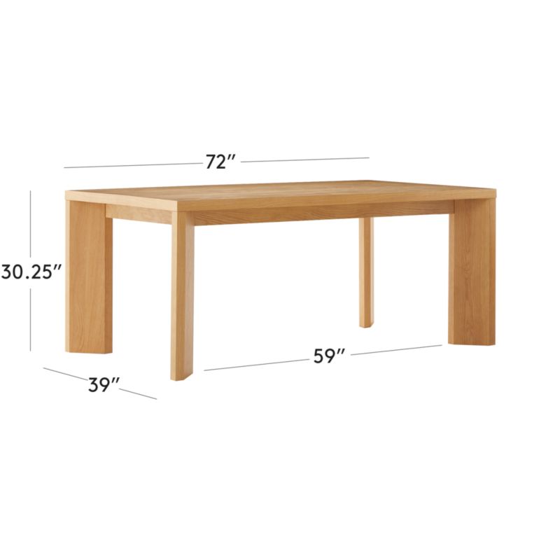 View Sydney Rectangular White Oak Dining Table 72'' - image 3 of 8