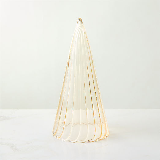 Sylvia Amber Glass Christmas Tree Figure 11.5"