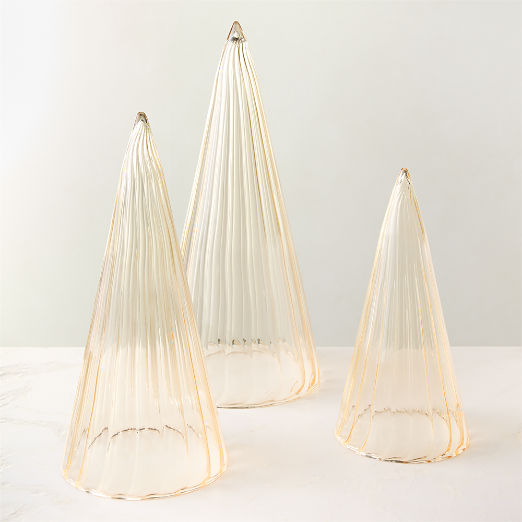Sylvia Amber Glass Christmas Tree Figures