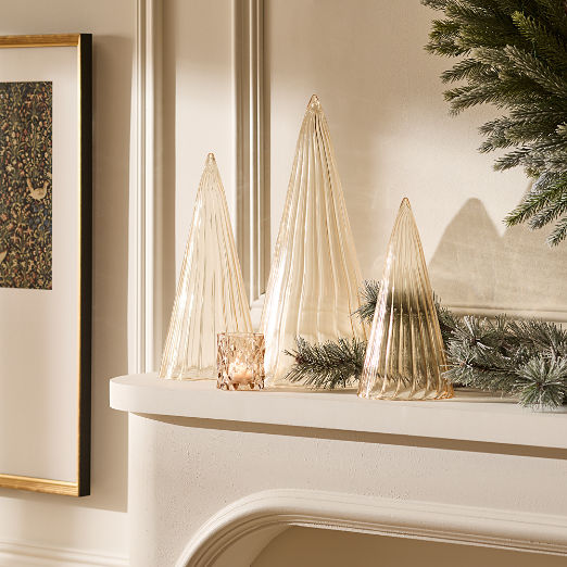Sylvia Amber Glass Christmas Tree Figures