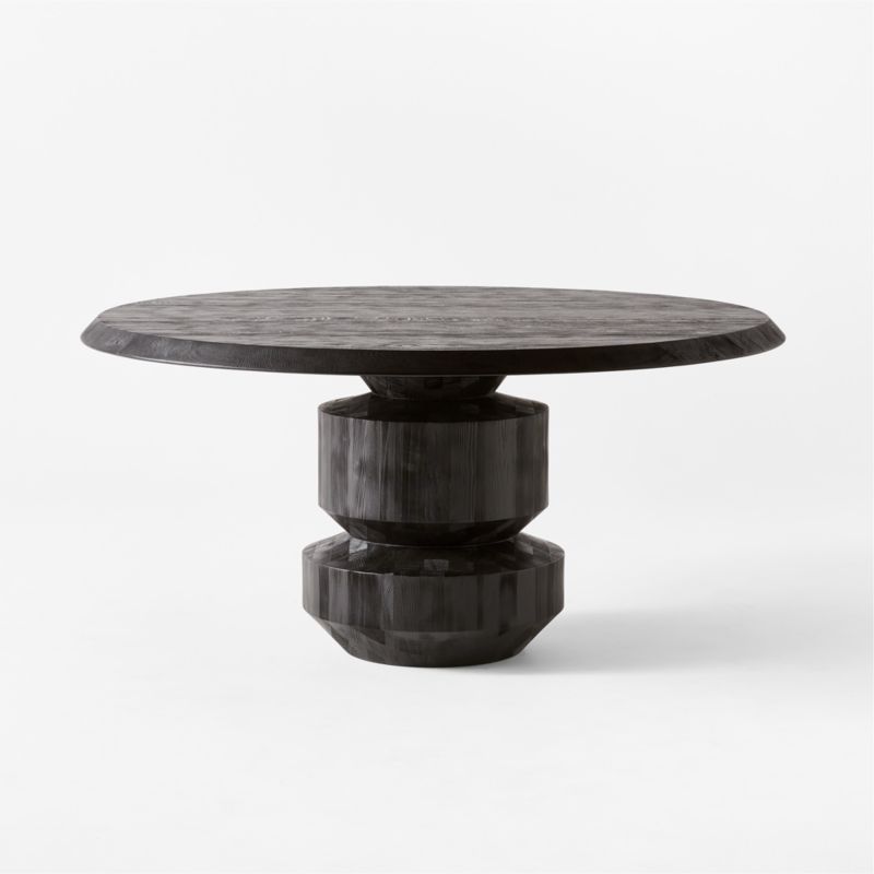 Sylvie 60" Round Black Wood Dining Table - image 4 of 10