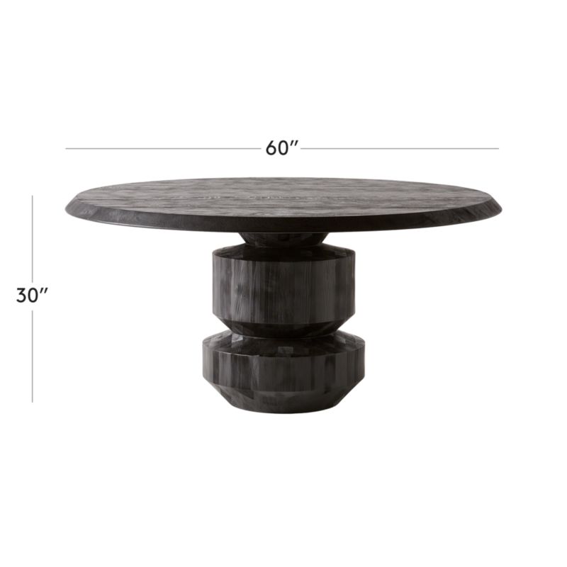 View Sylvie 60" Round Black Wood Dining Table - image 3 of 10