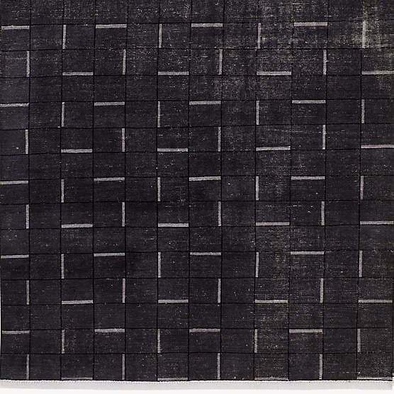 Symi Hand-Knotted Charcoal Grey Geometric New Zealand Wool Rug Swatch 12"x12"