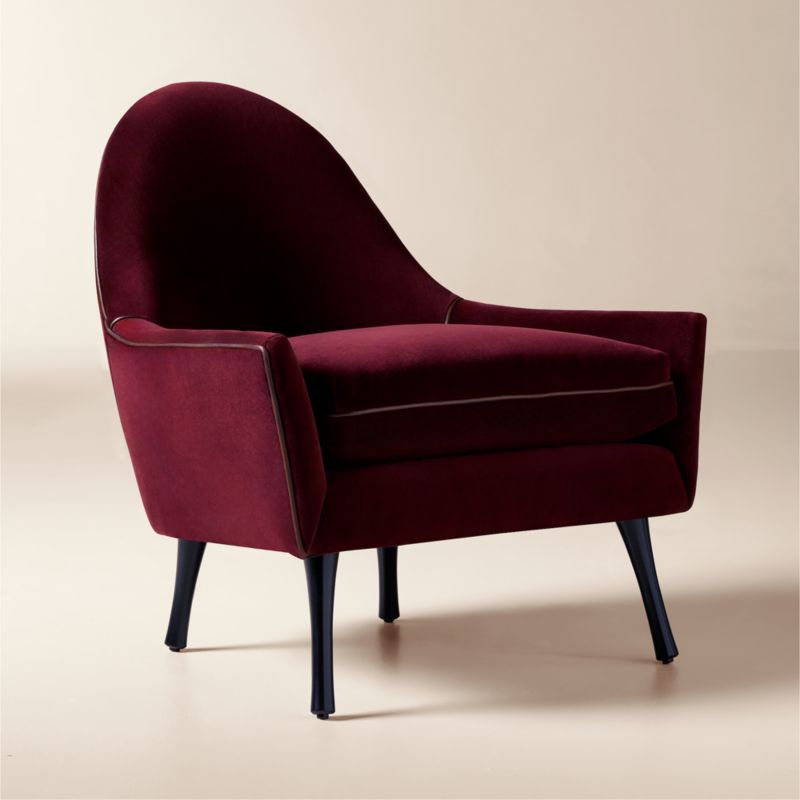 Symmetric Rose Velvet Lounge Chair by Paul McCobb - image 2 of 9
