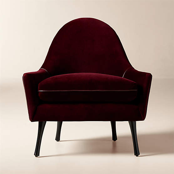 Symmetric Rose Velvet Lounge Chair by Paul McCobb