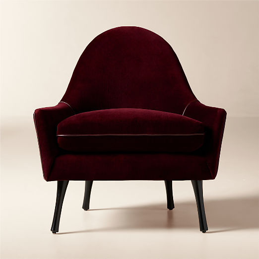 Symmetric Rose Velvet Lounge Chair by Paul McCobb