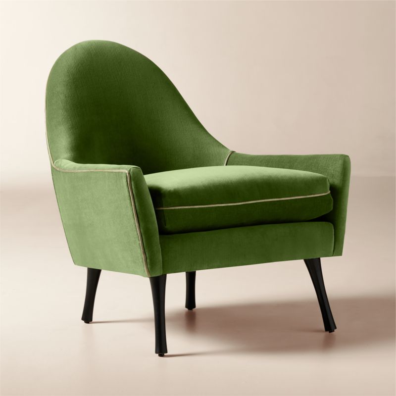 Symmetric Sage Green Velvet Lounge Chair by Paul McCobb - image 2 of 8