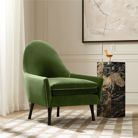 Symmetric Sage Green Velvet Lounge Chair by Paul McCobb Set of 2