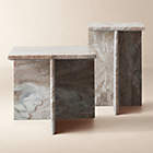 T Marble 2-Piece Marble Side Table Set
