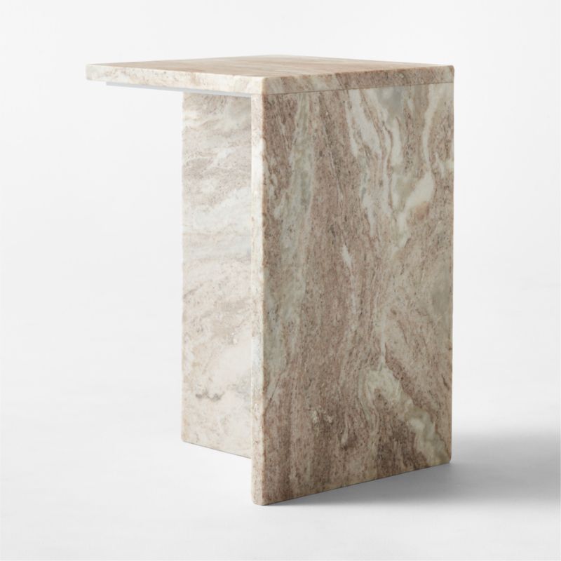 T Tall Marble Side Table - image 7 of 17